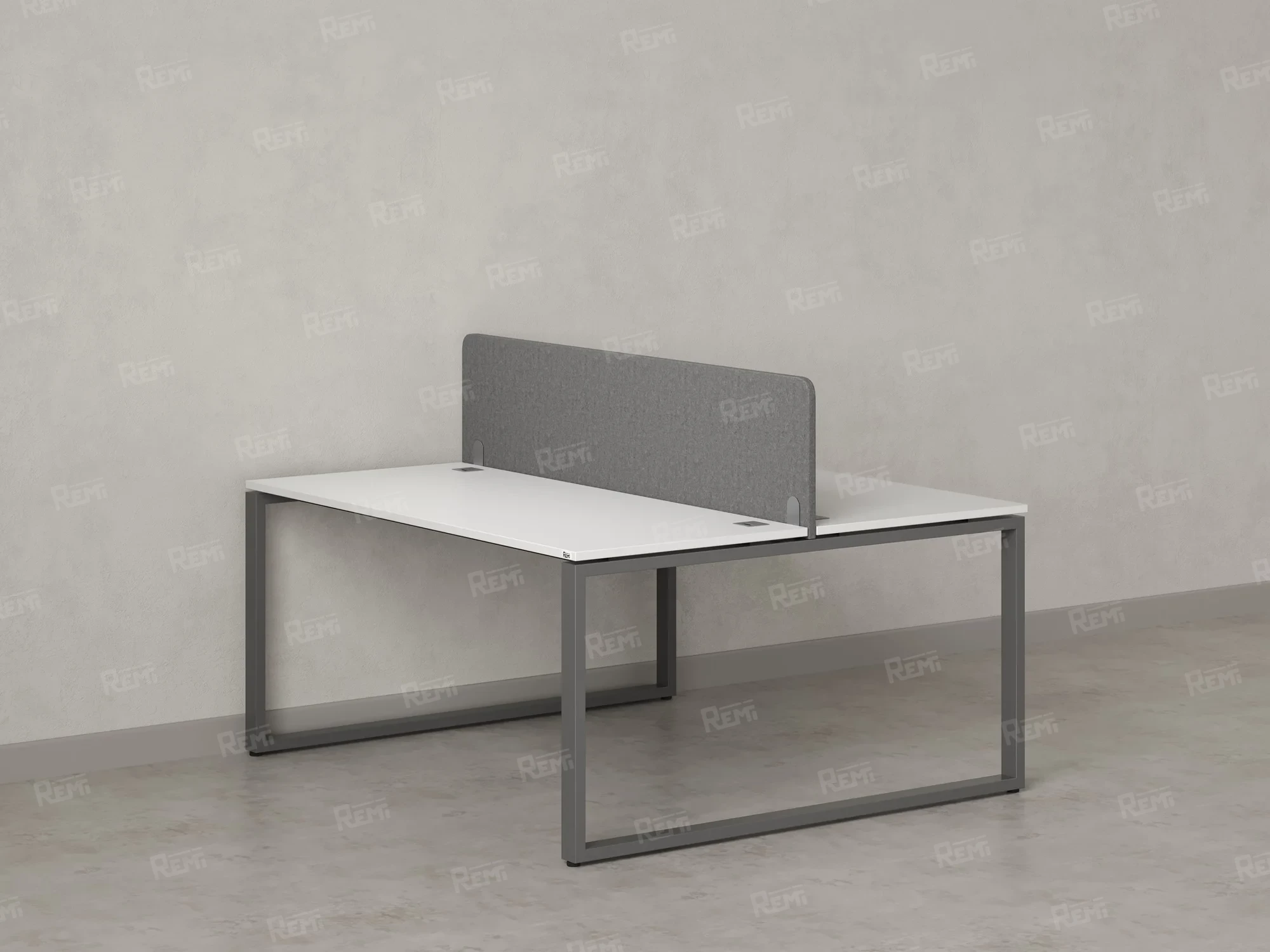 Бенч-система, 2 рабочих места, с одним тканевым экраном 1800x1600x750 RM169-1-18x16 Белый/Серый