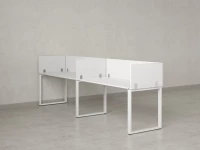 Бенч-система в 1 ряд, 2 рабочих места 5 ЛДСП экранов 3600x700x750 RM168-2-36x7 Белый/Белый