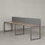 Бенч-система в 1 ряд, 2 рабочих места 2 тканевых экранов 2400x700x750 RM168-3-24x7 Дуб Маувелла/Серый