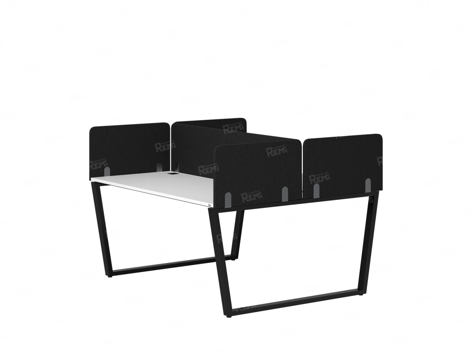 Бенч-система, 2 рабочих места, 5 тканевых экранов 1200x1400x750 RM172-3-12x14 Белый/Черный