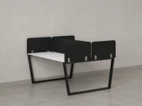 Бенч-система, 2 рабочих места, 5 тканевых экранов 1200x1400x750 RM172-3-12x14 Белый/Черный