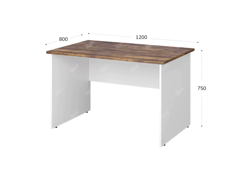 Стол прямоугольный 1200x800x750 RTD032 Таксония шоколадная/Белый
