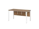 Стол прямой, П-опоры, экран ЛДСП,парящая стол-ца 1000x700x750 RM007-10x7 Дуб Юстус/Белый