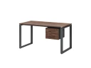 Стол прямой с подвесной тумбой 2 ящика, О-опора 1600x700x750 RM037-16x7 Дуб Апрельский шоколад/Серый