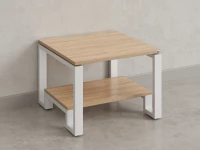 Журнальный стол с полкой 800x600x550 RM181-8x6 Вяз Швейцарский светлый/Белый