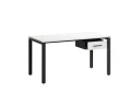 Стол прямой с подвесной тумбой, П-опора 2000x700x750 RM038-20x7 Белый/Черный