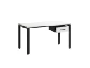 Стол прямой с подвесной тумбой, П-опора 2000x700x750 RM038-20x7 Белый/Черный
