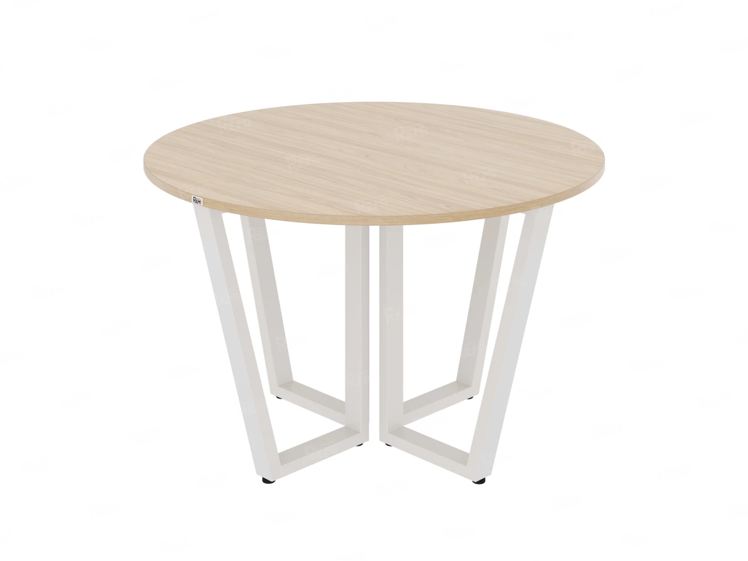 Круглый стол на U-образных опорах 1400x1400x750 RM188-14x14 Вяз Швейцарский светлый/Белый