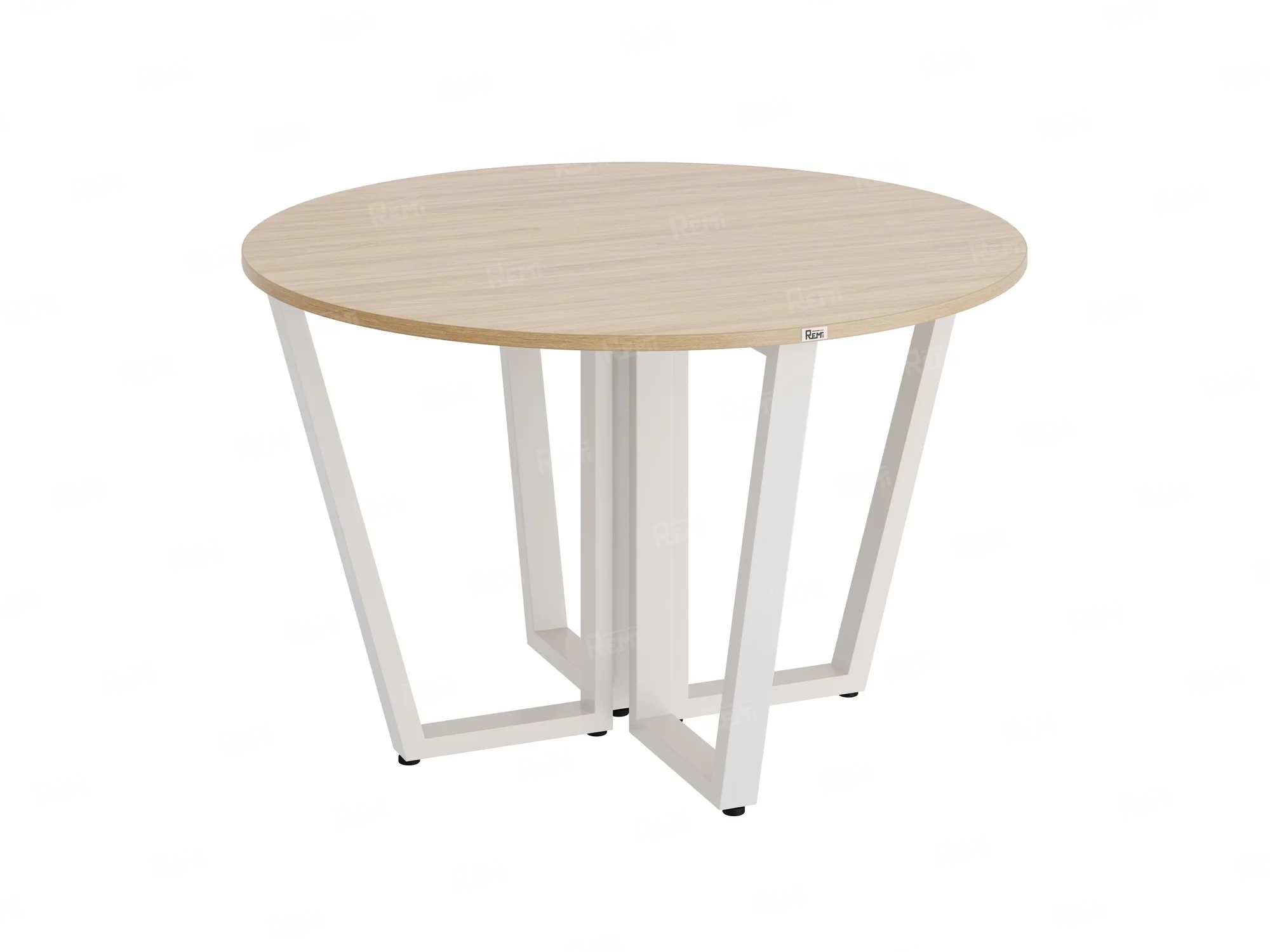 Круглый стол на U-образных опорах 1400x1400x750 RM188-14x14 Вяз Швейцарский светлый/Белый