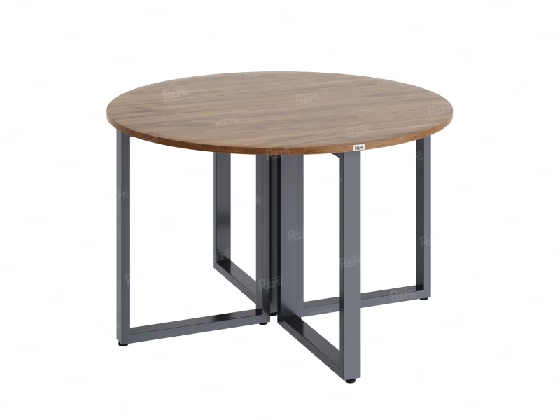 Круглый стол на О-образных опорах 1200x1200x750 RM187-12x12 Дуб Юстус/Серый