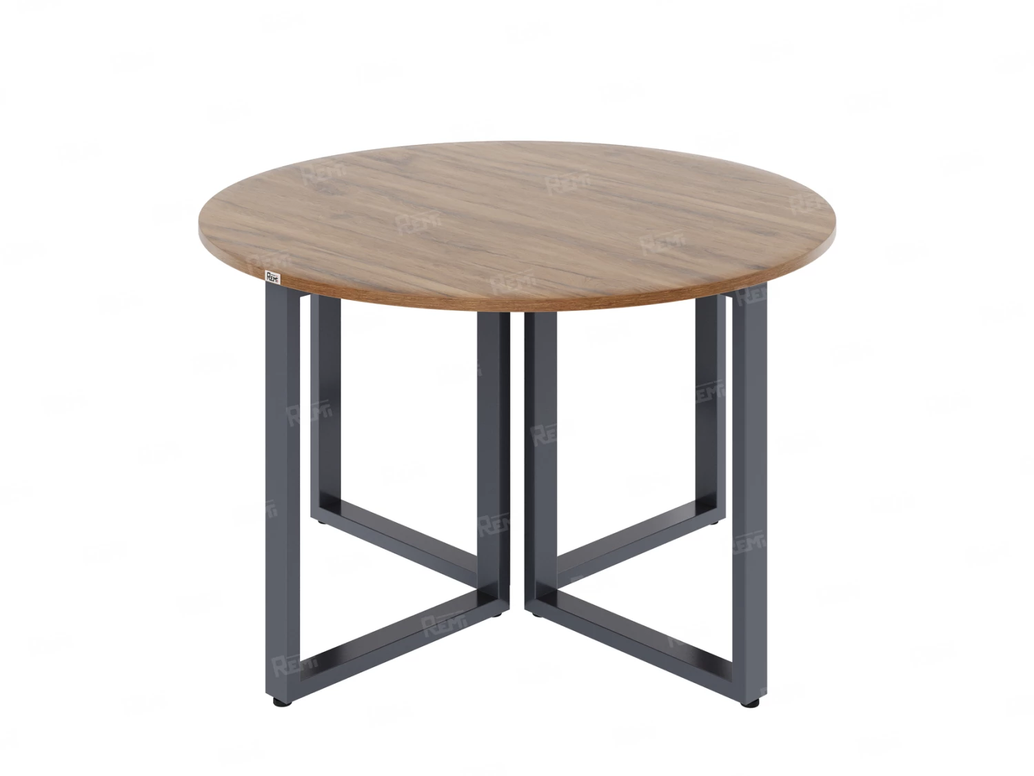 Круглый стол на О-образных опорах 1200x1200x750 RM187-12x12 Дуб Юстус/Серый