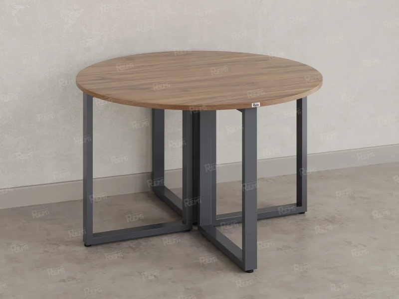 Круглый стол на О-образных опорах 1200x1200x750 RM187-12x12 Дуб Юстус/Серый