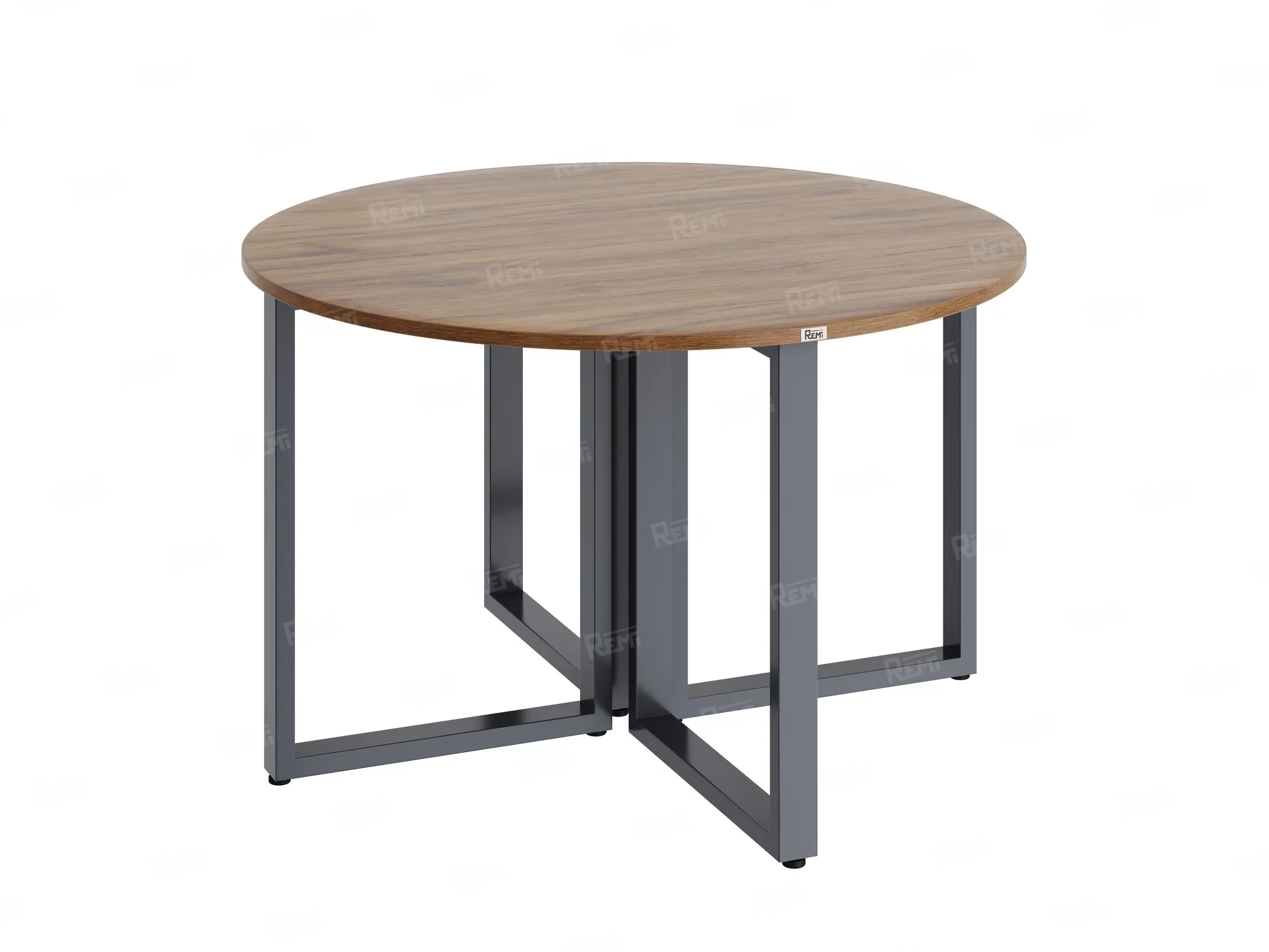 Круглый стол на О-образных опорах 1200x1200x750 RM187-12x12 Дуб Юстус/Серый