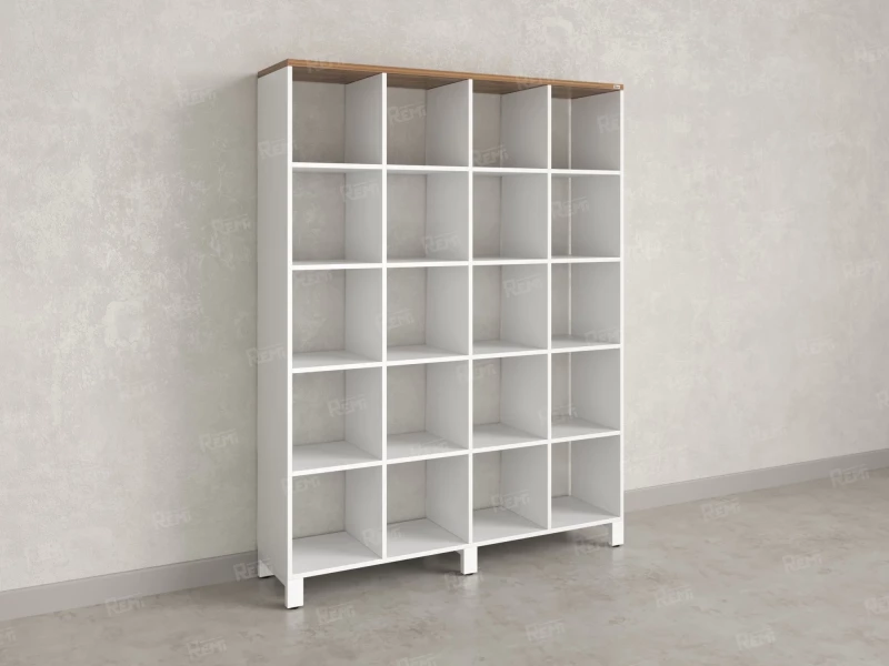 Стеллаж, 20 ячеек 1500х370х1980 RM144-150x37 Дуб Юстус/Белый