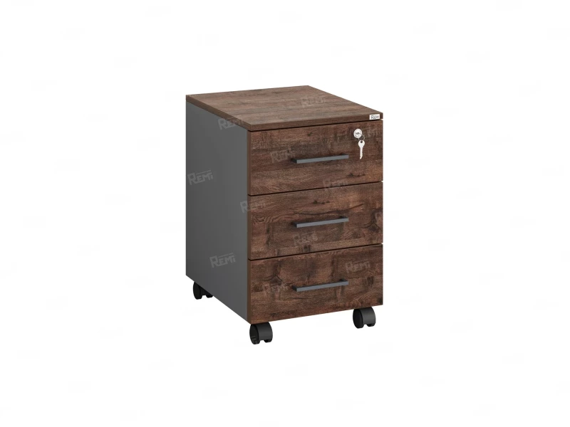 Тумба мобильная, 3 ящика 400x500x600 RM120-40x50 Дуб Апрельский шоколад/Серый