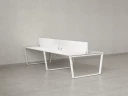 Бенч-система, 4 рабочих места, на U-образных опорах, 2 ЛДСП экранов 2400x1200x750 RM173-4-12x12 Белый/Белый