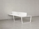 Бенч-система, 4 рабочих места, на U-образных опорах, 2 ЛДСП экранов 2400x1200x750 RM173-4-12x12 Белый/Белый
