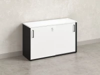 Низкий шкаф-купе на регулируемых опорах 1200x420x750 RM125-120x42 Белый/Черный