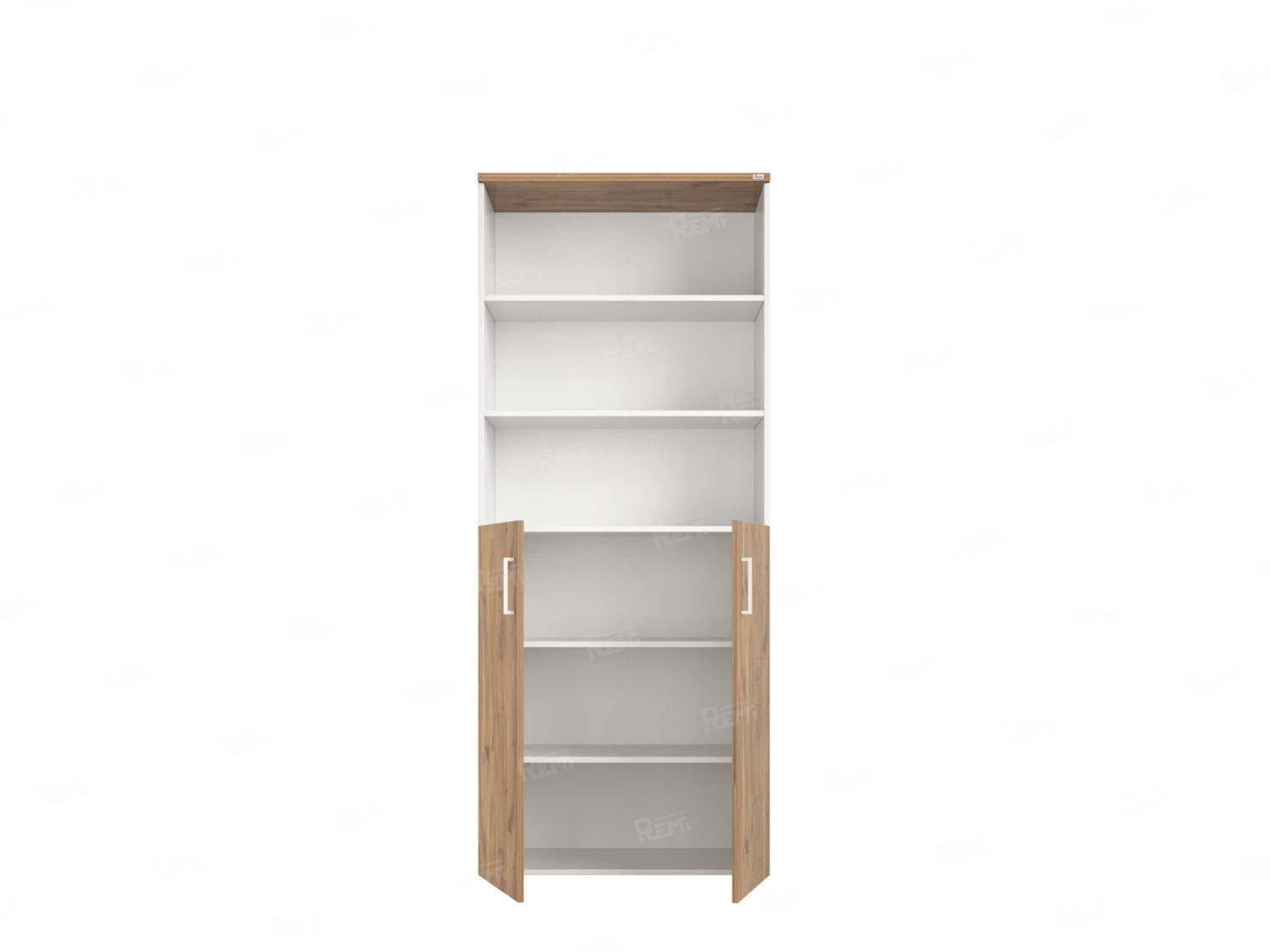 Шкаф комбинированный, регулируемые опоры, 6 уровней 900x420x2100 RM155-90x41 Дуб Юстус/Белый