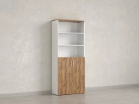 Шкаф комбинированный, регулируемые опоры, 6 уровней 900x420x2100 RM155-90x41 Дуб Юстус/Белый