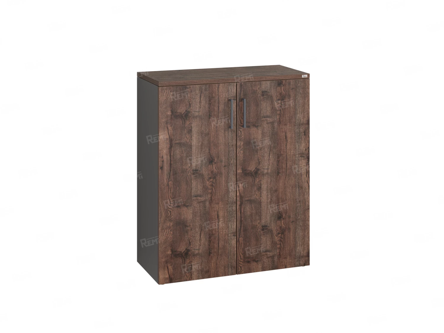 Шкаф распашной, регулируемые опоры, 3 уровня 900x420x1100 RM150-90x42 Дуб Апрельский шоколад/Серый