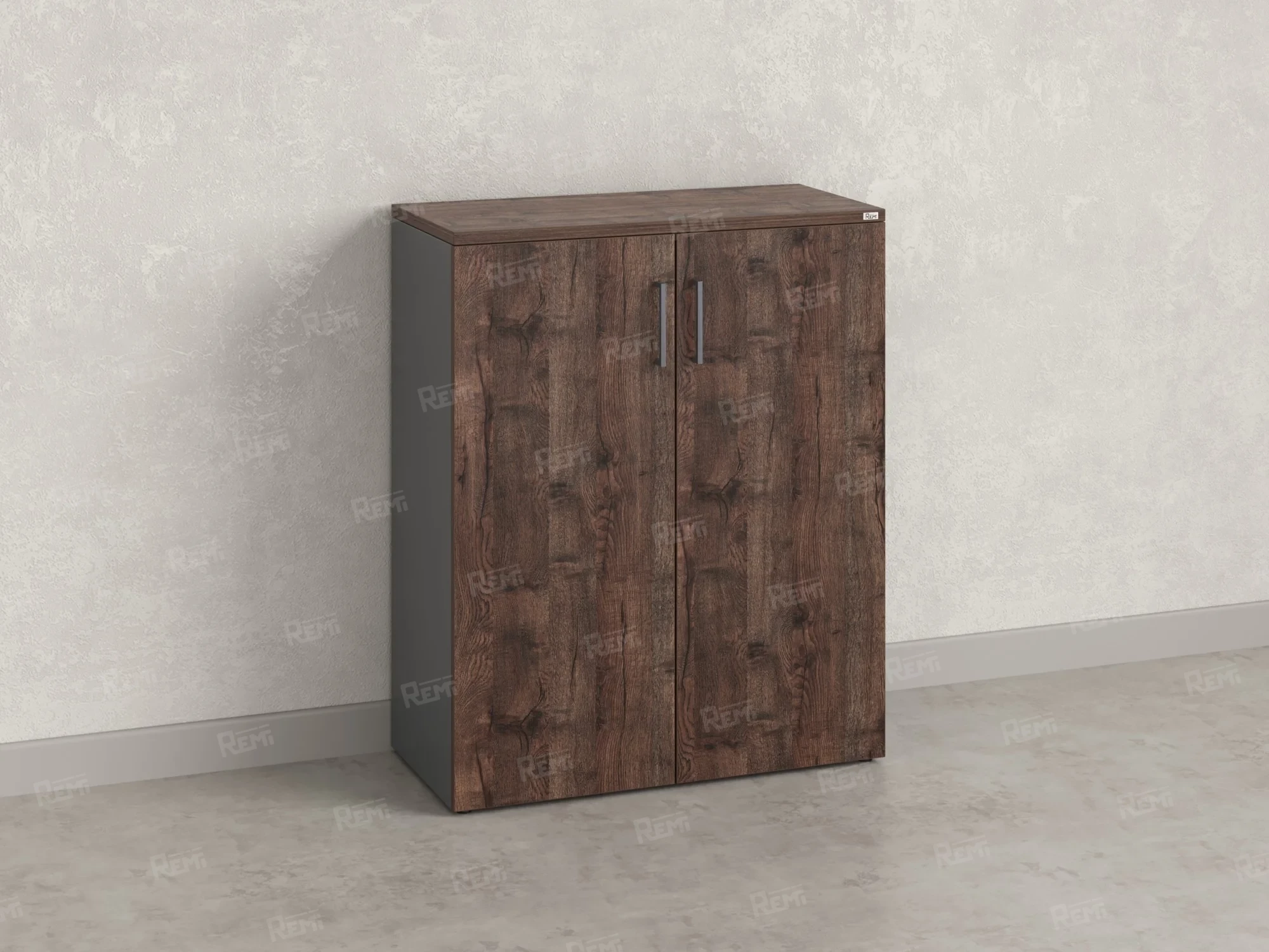 Шкаф распашной, регулируемые опоры, 3 уровня 900x420x1100 RM150-90x42 Дуб Апрельский шоколад/Серый