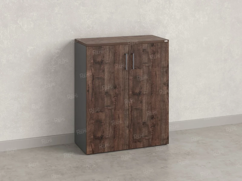 Шкаф распашной, регулируемые опоры, 3 уровня 900x420x1100 RM150-90x42 Дуб Апрельский шоколад/Серый