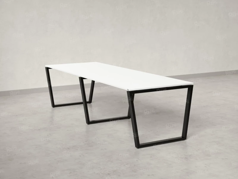 Cтол для переговоров, на V-обазном каркасе 2600x1450x750 RM082-260x145 Белый/Черный