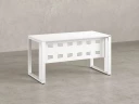 Стол прямой на О-образных опорах с металлическим экраном 1200x900x750 RM042-12x9 Белый/Белый