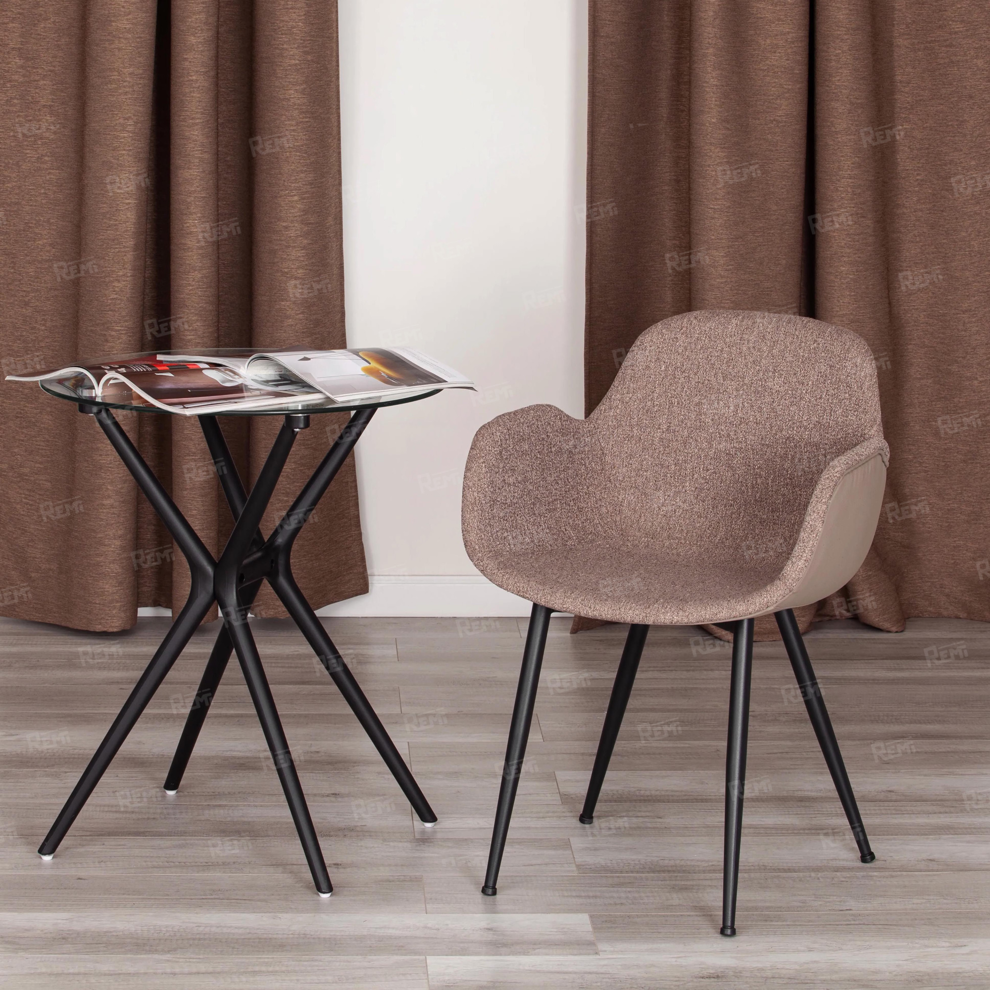 Кресло VALENTINO (mod. PC45-2) Коричневый/Коричневый, Ткань (арт. 20397)