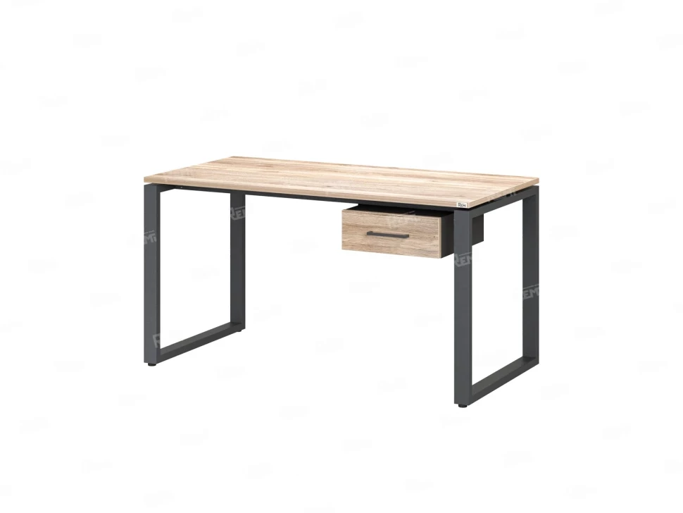 Стол прямой с подвесной тумбой, О-опора 1800x700x750 RM036-18x7 Дуб Маувелла/Серый