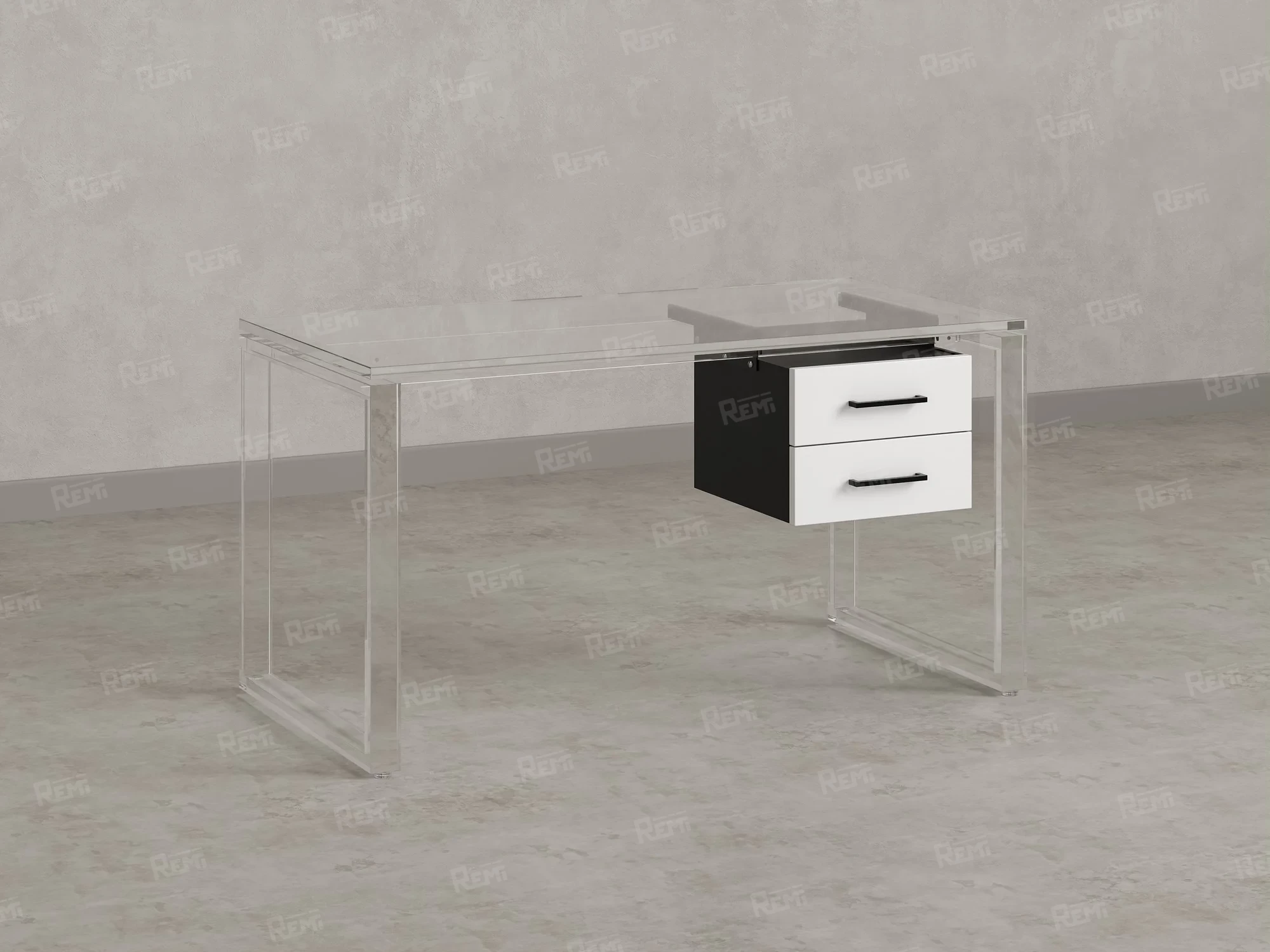 Тумба подвесная, два ящика 400x452x300 RM201-16х8 Белый/Черный