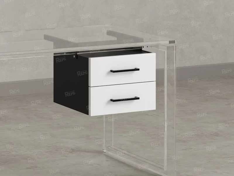 Тумба подвесная, два ящика 400x452x300 RM201-16х8 Белый/Черный