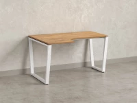 Стол угловой, U-опора, левый 1800x700/900x750, RM051-18x7-9 Дуб Юстус/Белый