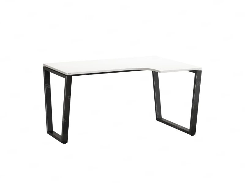 Стол угловой, U-опора, правый 1800x900/1200x750, RM050-18x9-12 Белый/Черный