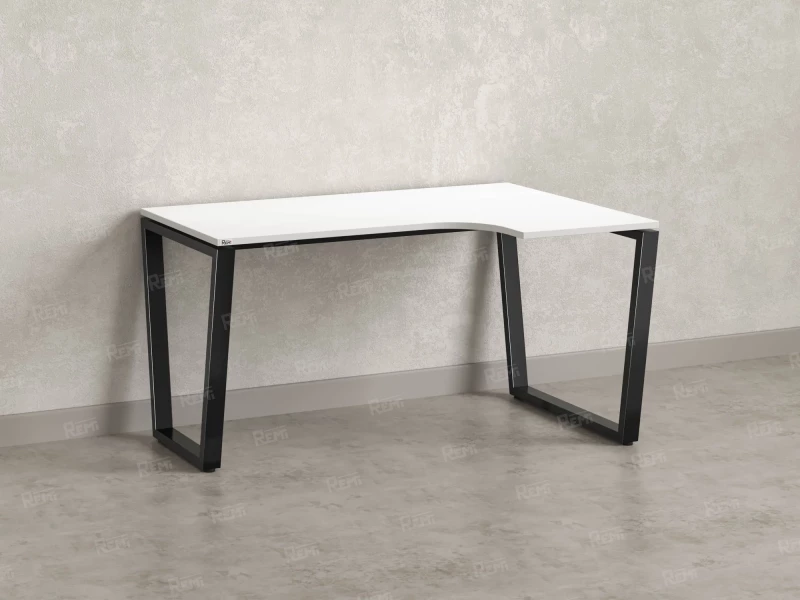 Стол угловой, U-опора, правый 1800x900/1200x750, RM050-18x9-12 Белый/Черный