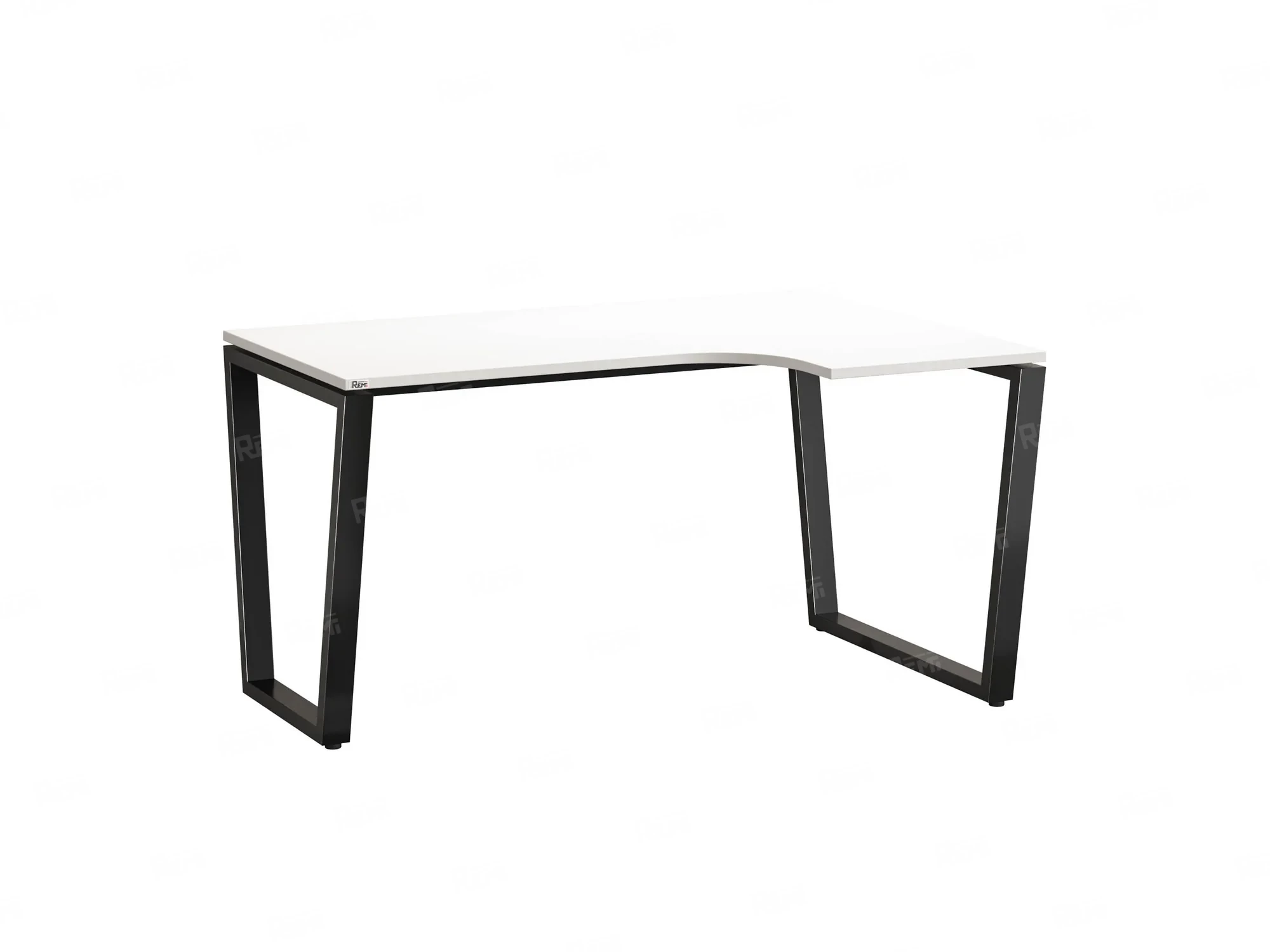 Стол угловой, U-опора, правый 1800x900/1200x750, RM050-18x9-12 Белый/Черный