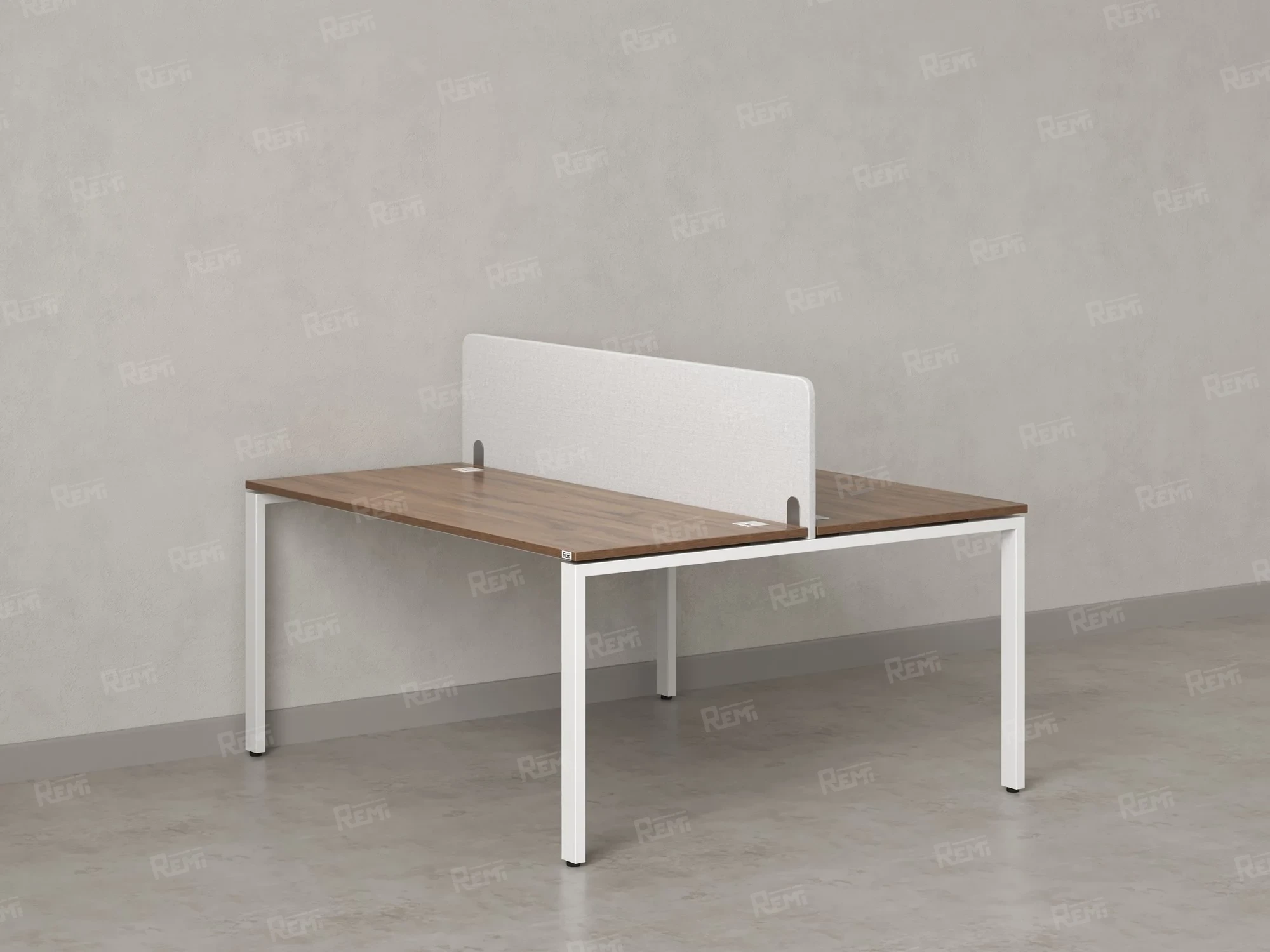 Бенч-система, 2 рабочих места, с одним тканевым экраном 1200x1600x750 RM165-1-12x16 Дуб Юстус/Белый