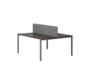 Бенч-система, 2 рабочих места, с одним тканевым экраном 1800x1200x750 RM165-1-18x12 Дуб Апрельский шоколад/Серый