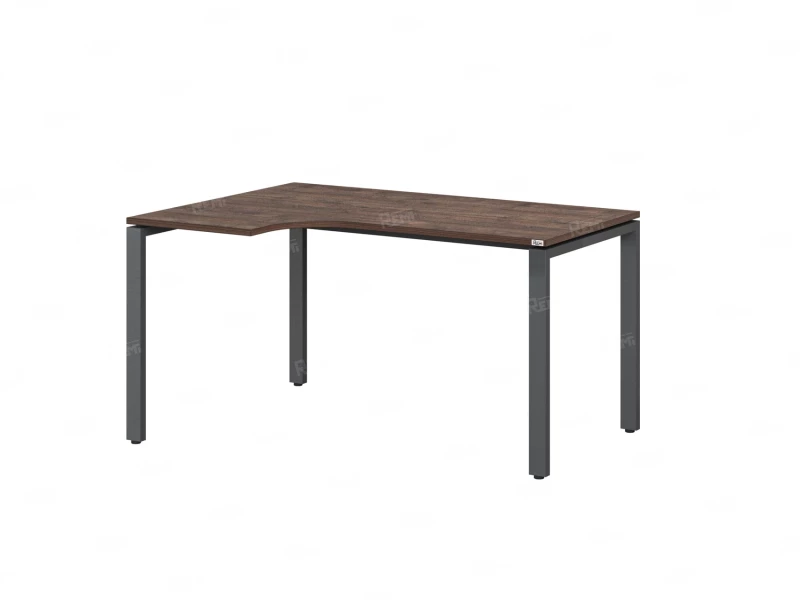 Стол угловой, П-опора, левый 1800x600/900x750, RM053-18x6-9 Дуб Апрельский шоколад/Серый