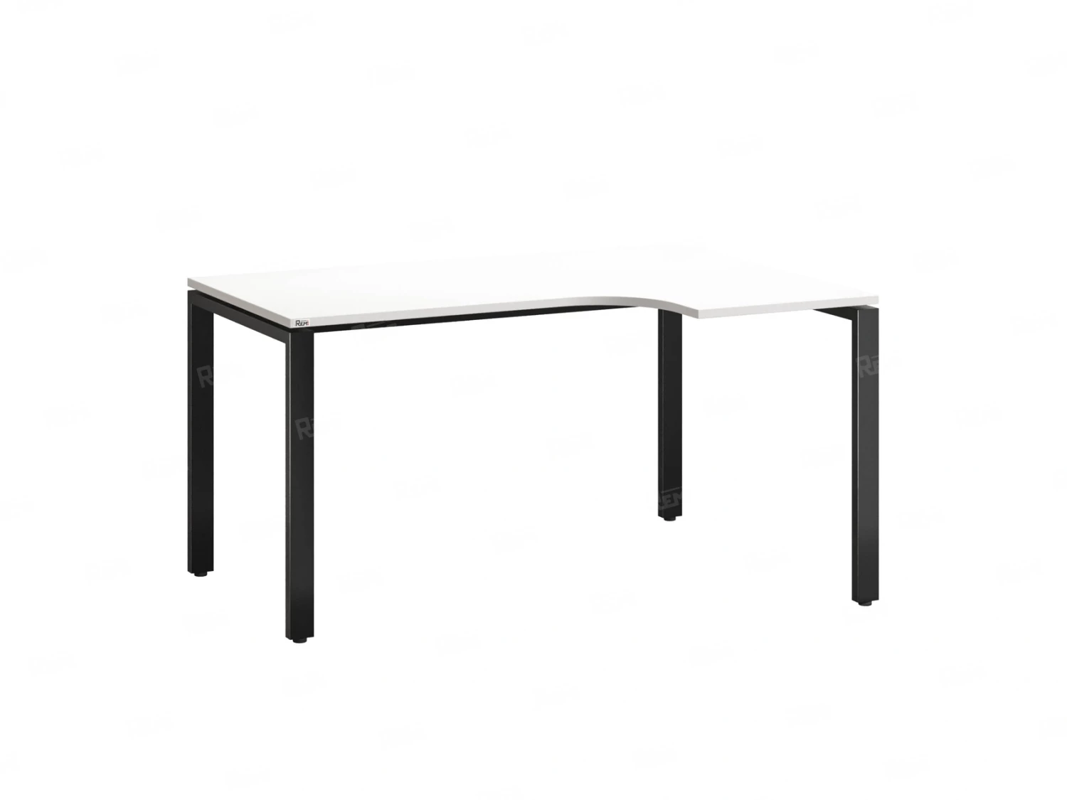 Стол угловой, П-опора, правый 1400x900/1200x750, RM052-14x9-12 Белый/Черный