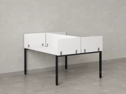Бенч-система, 2 рабочих места, 5 ЛДСП экранов 1600x1200x750 RM165-4-16x12 Белый/Черный