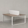 Бенч-система, 2 рабочих места, с одним тканевым экраном 1000x1200x750 RM169-1-10x12 Дуб Юстус/Белый