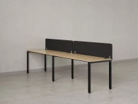 Бенч-система в 1 ряд, 2 рабочих места 2 тканевых экранов 3200x800x750 RM167-3-32x8 Вяз Швейцарский светлый/Черный