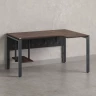 Стол угловой, экран металл, П-опора, правый 1800x600/900x750, RM058-18x6-9 Дуб Апрельский шоколад/Серый