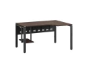Стол угловой, экран металл, П-опора, правый 1800x600/900x750, RM058-18x6-9 Дуб Апрельский шоколад/Серый