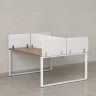 Бенч-система, 2 рабочих места, 5 тканевых экранов 1600x1400x750 RM169-3-16x14 Дуб Юстус/Белый