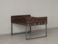 Бенч-система, 2 рабочих места, 5 ЛДСП экранов 1000x1600x750 RM169-4-10x16 Дуб Апрельский шоколад/Серый