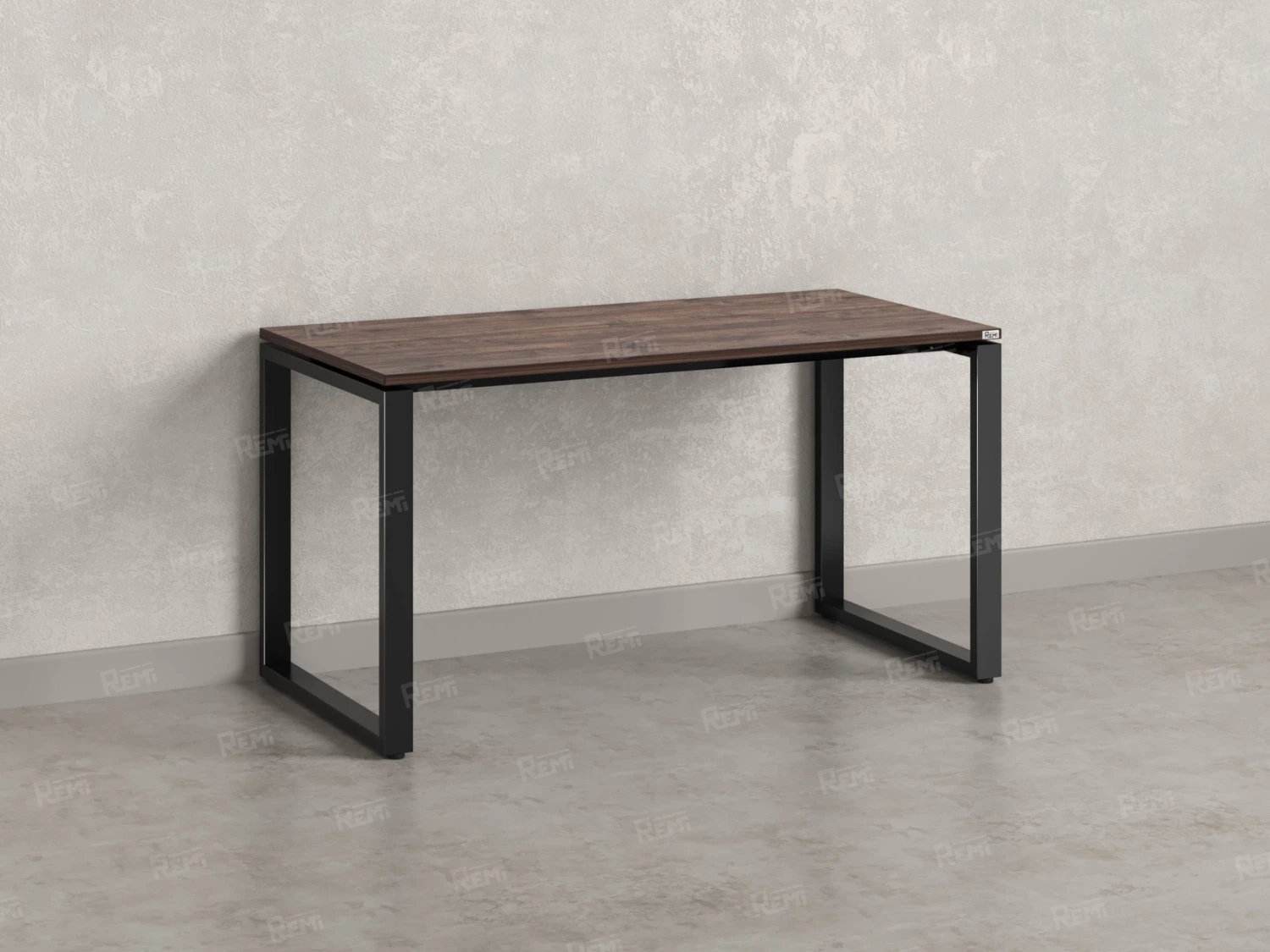 Стол прямой на O-образных опорах 2000x700x750 RM002-20x7 Дуб Апрельский шоколад/Черный
