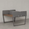Бенч-система, 2 рабочих места, 5 тканевых экранов 1600x1400x750 RM172-3-16x14 Дуб Юстус/Серый
